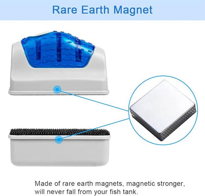 DaToo Aquarium Cleaner Fish Tank Glass Cleaner Algae Cleaner Scraper Magnetic Scrubber Algae Clean Brush, 2 Pcs,Size Large, 1 Yr Warranty