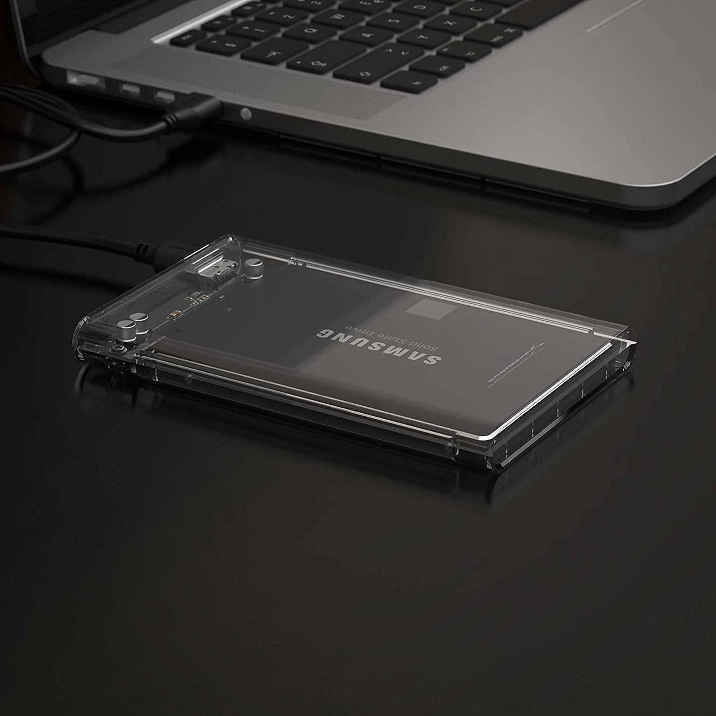 SABRENT 2.5 Inch SATA to USB 3.0 Tool Free Clear External Hard Drive Enclosure [Optimized for SSD, Supports UASP SATA III] (EC-OCUB)