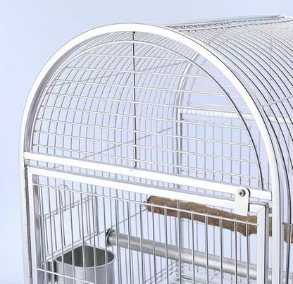 Parrot Parakeet Cage Stainless Steel Breathable Travel Cage Wrought Iron Bird Carrier Parrot Bird Cage for Extra Small Finch Zoo Love Bird Parakeets, Lovebirds, African Grey, Conure