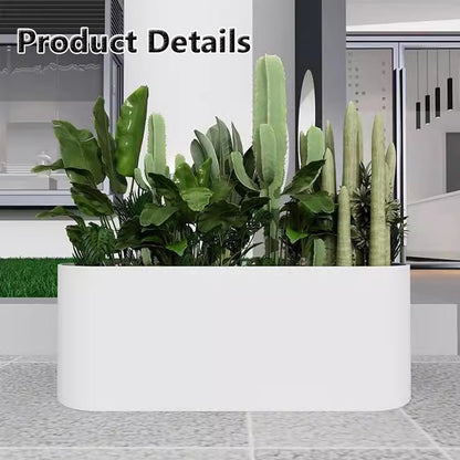 Sions Large Metal Planter, Vintage Oblong Galvanized Metal Flower Box, Weatherproof Raised Bed Vegetable Planter,100cm*30cm*70cm