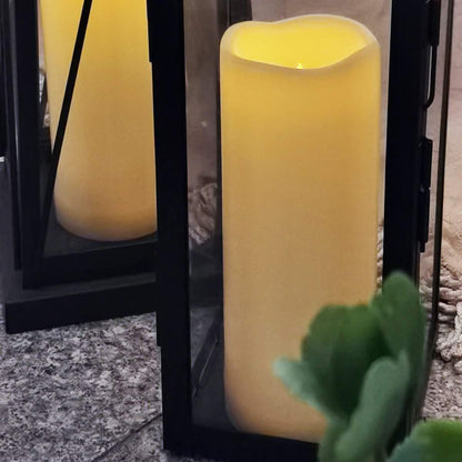 3PCS 8" Waterproof LED Flameless Timer Candles, 1000 Hours Long Battery Life/Flickering Battery Operated Electric Outdoor LED Large Pillar Candle for Outside Lantern Festival Decor etc.
