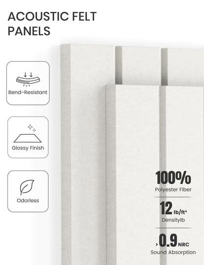 Fluxynara Large Felt Bulletin Board 48" x 36" Cork Board Alternative-12 Pack with 70 Safe Removable Adhesive Tabs, Cork Boards for Walls Cork Board for Home Office Classroom Pin Board (Milky White)