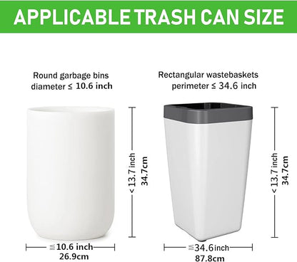 Compostable Trash Bags, 2.6 Gallon, 10 Liter, Extra Thick 0.78 Mils, 100% Biodegradable Garbage Bags for Kitchen Bathroom Office Car,US BPI ASTM D6400 and Europe OK Compost Home Certified