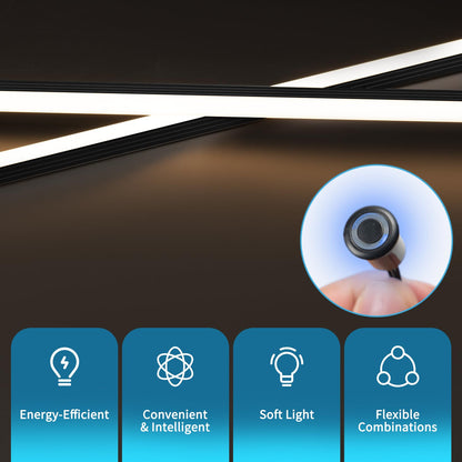 Art3d LED Recessed Lighting Kit - 6pcs Self-adhesive White LED Light with Smart Switch, 3000k Touching Switch Light for Wood Slat Wall Panels, Headboards, Stairs, Home decor, Under Cabinet Strip Light