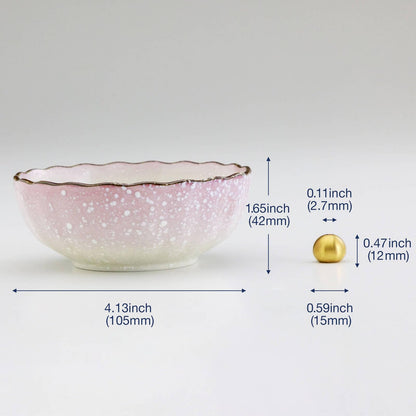 Asayu Japanese Lotus Incense Holder for Sticks 4.1 inch (105mm), Traditional Made in Japan Ceramic Ash Catcher and Brass Incense Burner Set - Pink