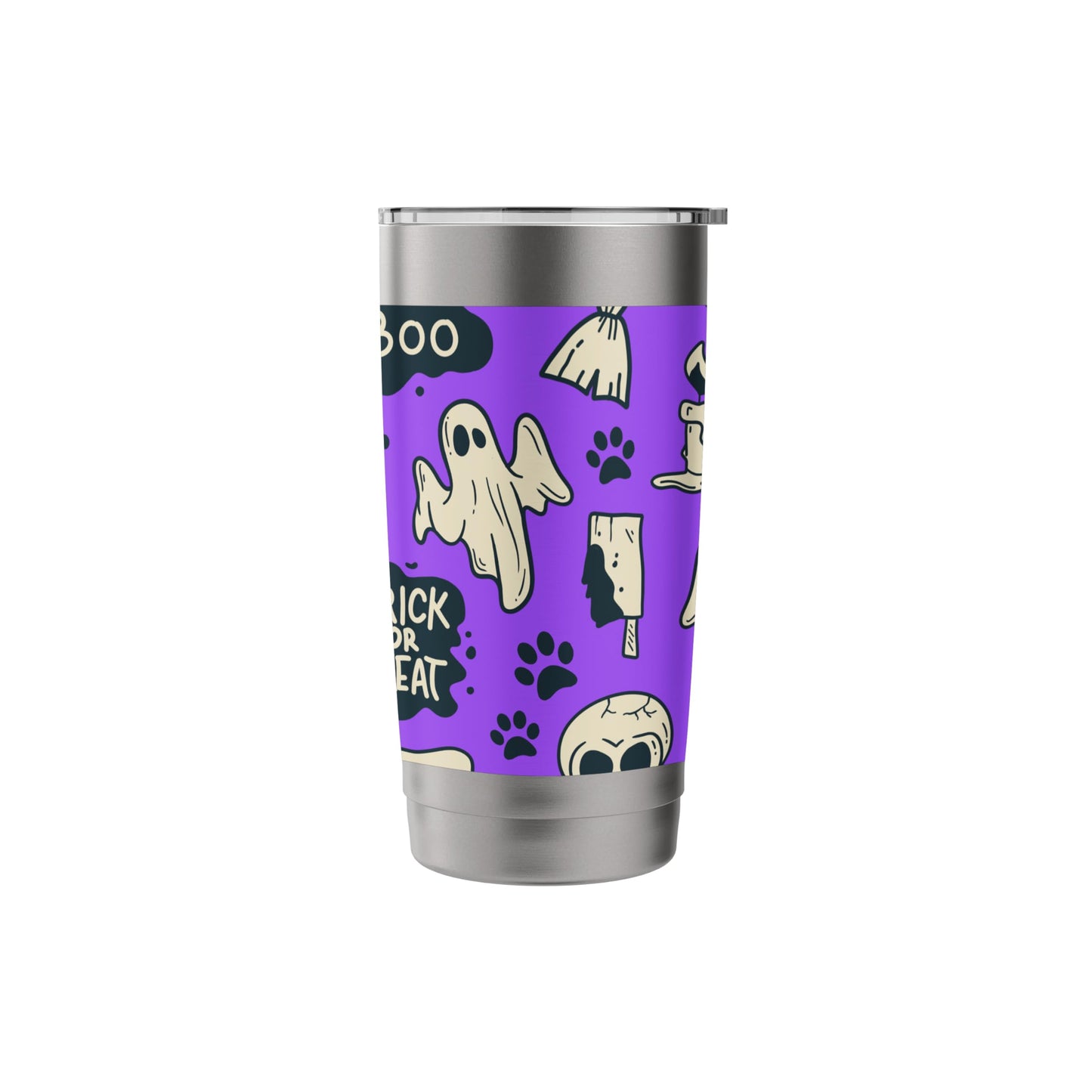 Purple Happy Halloween 20oz Travel Cup Cute Bottle Spooky Stainless Steel Insulated Tumbler