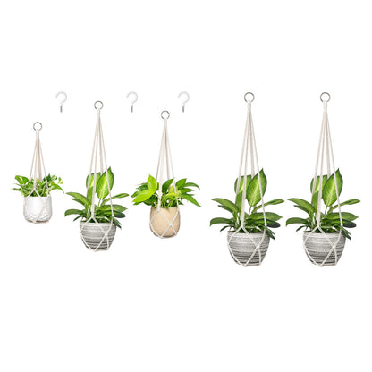 Dahey Macrame Plant Hanger Set of 3 with Hooks Indoor Hanging Planter Basket 35"/29"/23" and Set of 2 Macrame Plant Hanger Indoor Hanging Planter Basket