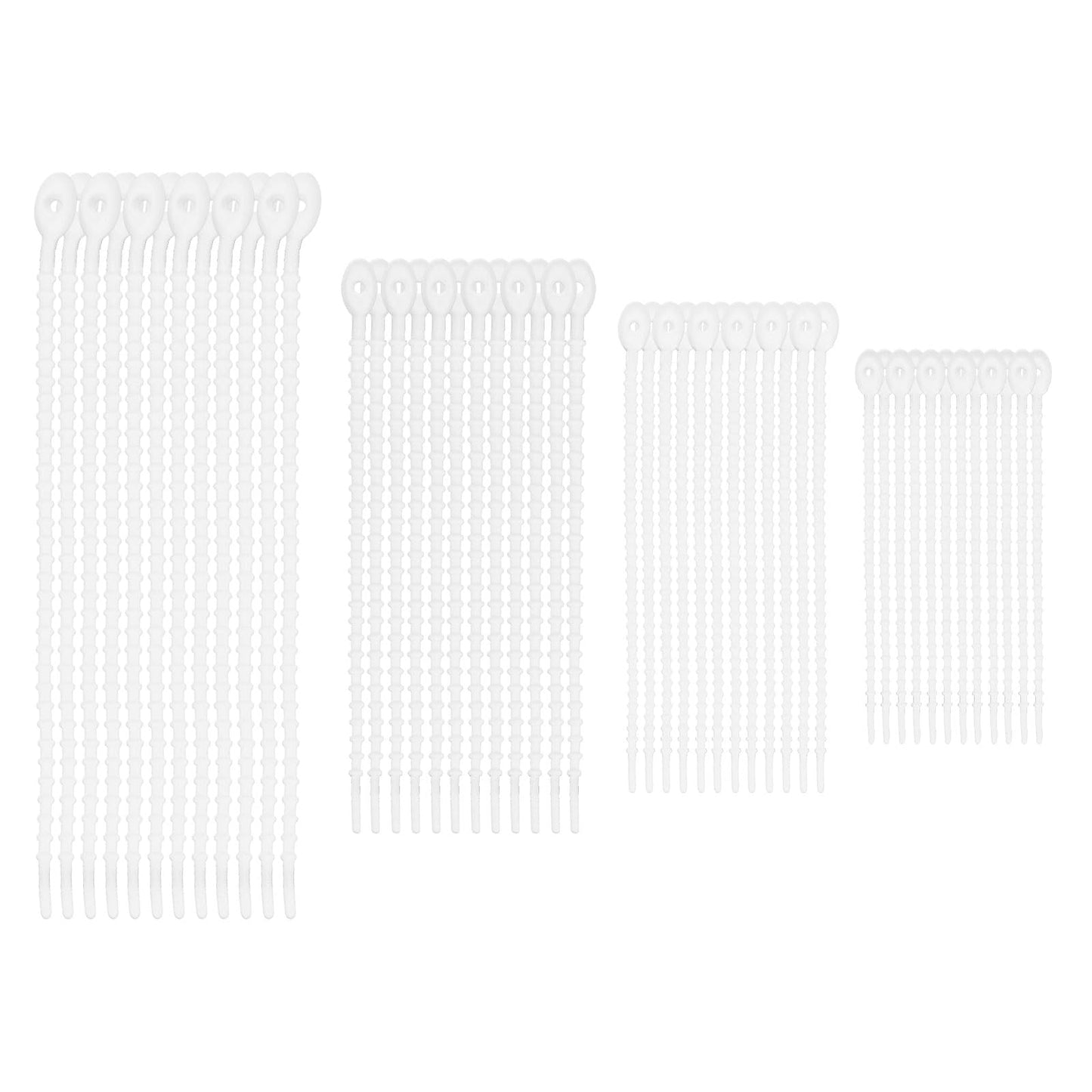M METERXITY 48-Pack Adjustable Plant Ties, 4.7/5.9/6.7/8.2 Inch Silicone Flexible Multi-Function Garden Twist Tie for Crafts/Gift Wrapping/Gardening Plants, Reusable Support Twine [White]