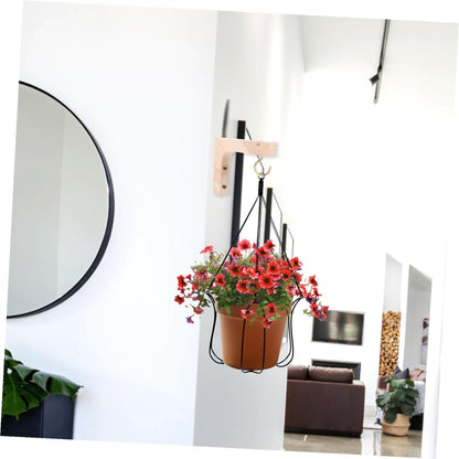 balacoo Wooden Wall Plant Hanger Hooks 2pcs Heavy-Duty Planter Hooks for Indoor and Outdoor Hanging Plants with Wall Mounted Brackets
