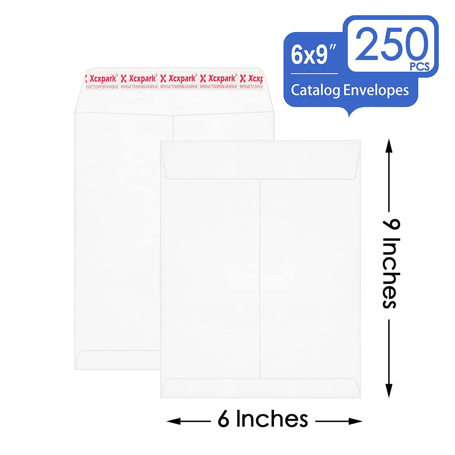 Xxcxpark 250 PCS 6x9 inches Security Catalog Envelopes Printable Self Seal Envelopes, Anti Tear White Kraft Envelopes for Invitation Cards, Pictures, Photos, Documents