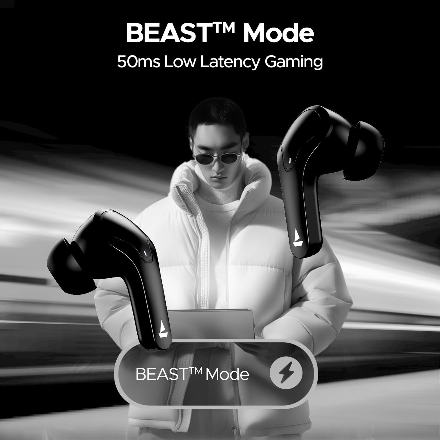 boAt Airdopes 311 Pro Truly Wireless in Ear Earbuds, Up to 50 Hrs Playtime, Dual Mics, Low-Latency Mode, ASAP Charging, IPX4, IWP Tech, BT v5.3 (Active Black)