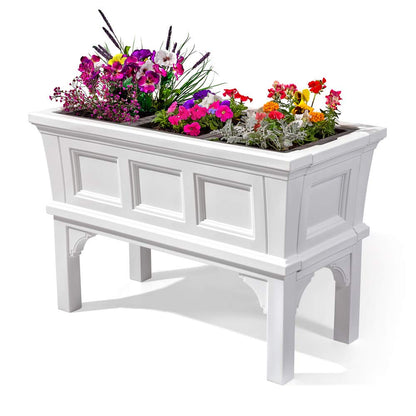 Step2 Atherton Planter Boxes, Large White Single & Black 2-Pack Square Self-Watering All-Season Outdoor/Indoor Garden Pots
