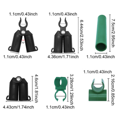 70 Pieces Adjustable Plant Trellis Connector Clip Plastic Plant Connector Stakes Garden Plastic Connector Connecting Joint Buckle Clip 11mm