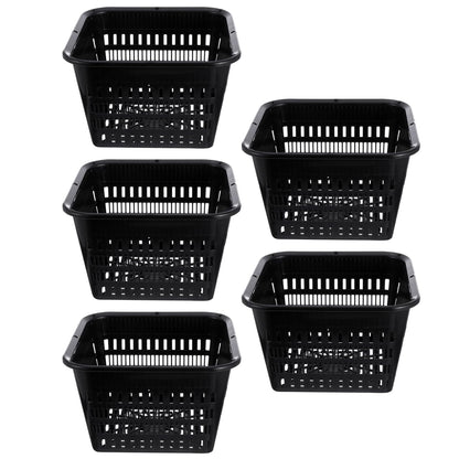 Yardwe 5pcs Plastic Net Cups Garden Slotted Mesh Plant Pots Planting Basket for Hydroponics Aquaponics Orchids