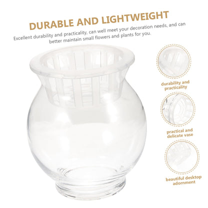 Generic Desktop Glass Planter Elegant Round Terrarium Vase for Hydroponic Plants Dried Flower Arrangements Versatile Home and Office Decoration