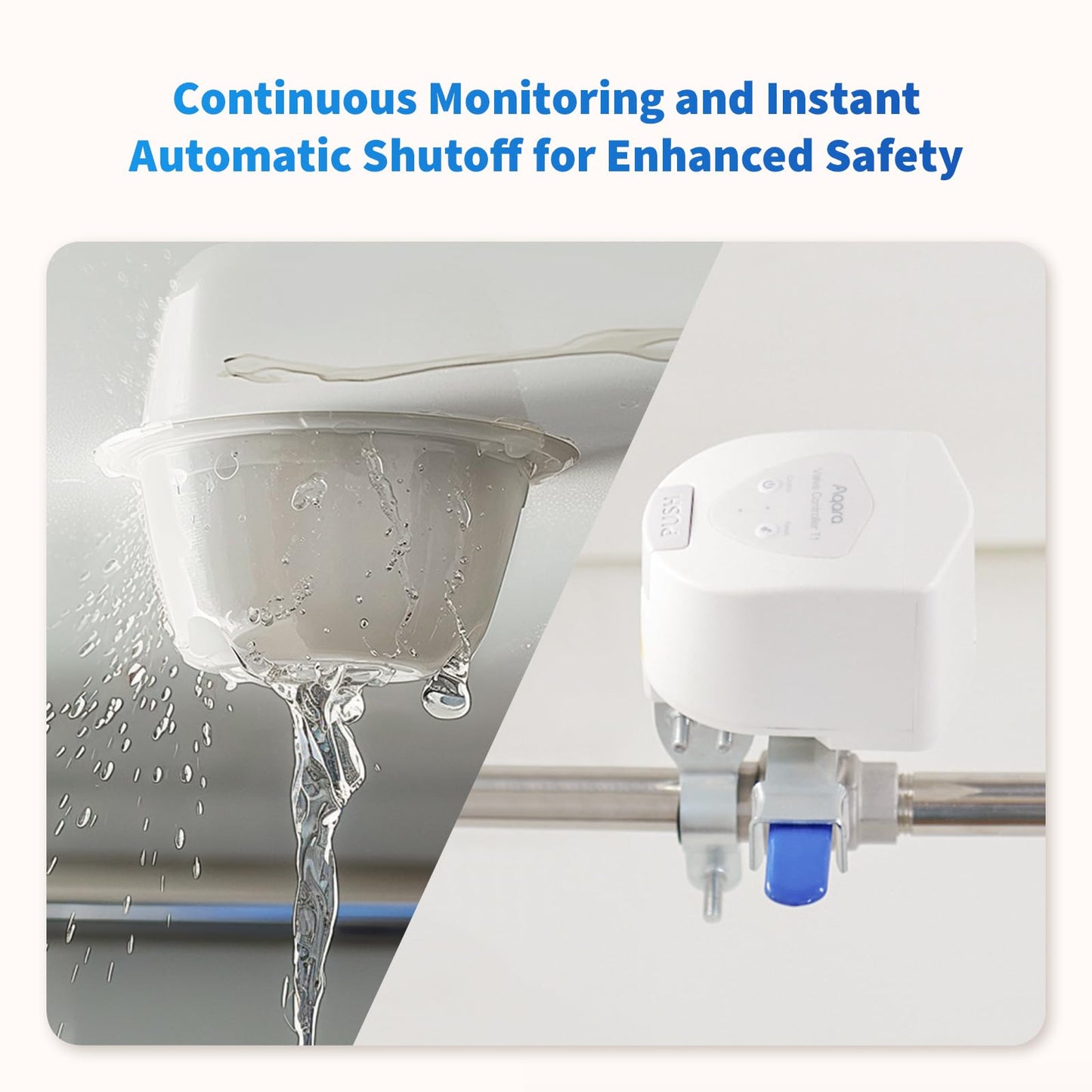 Aqara Smart Valve Controller T1,Matter Over Bridge,Requires Aqara Zigbee 3.0 Hub, Combined with Water Leak Detectors for Home, Supports App Remote Control Shutoff, Supports HomeKit, Alexa, Google