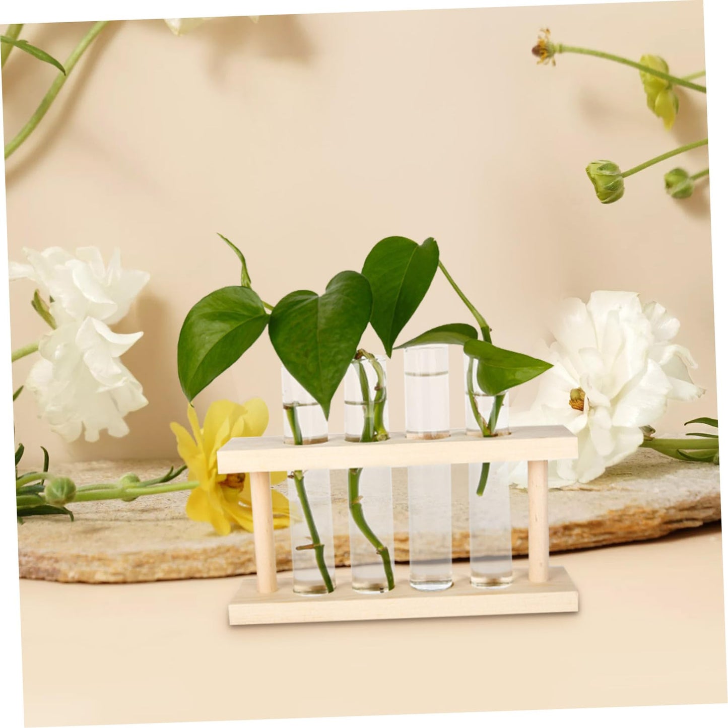 4pcs Hydroponic Flower Pots Glass Tube Vases Decorative Plant Test Tubes Mini Glass Desktop Vase for Home Flower Containers