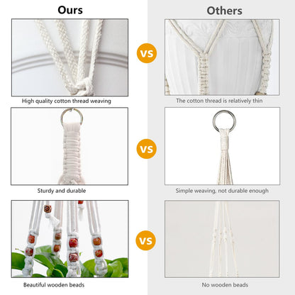 Belit 2 Pack Macrame Plant Hangers Indoor Hanging Planter Basket Decorative Flower Pot Holder Rope for Indoor Outdoor Home Decor