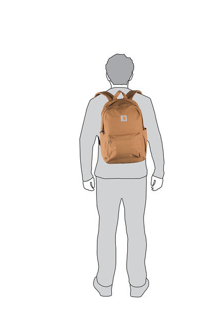 Carhartt 21L Classic Laptop Backpack, Durable Water-Resistant Pack with Laptop Sleeve, Gray