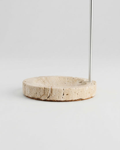 Astavostone Travertine Incense Holder for Sticks, 10.2" Upside Down Incense Burner with Aluminum Clip, Natural Stone Ash Catcher, Wabi Sabi Home Decor for Meditation, Yoga, Spa Room