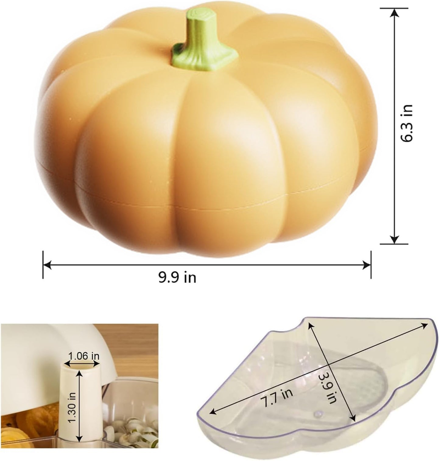 ATMEET Halloween Pumpkin Snackle Box Container Halloween Decorations Organizer Versatile Snack Storage 2 Tier Lazy Susan Divided Serving Tray