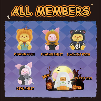MINISO Disney Winnie The Pooh Pumpkin Night Pocket Monster Blind Box Figurine - Surprise Collectible Vinyl Figures, Cute Autumn Halloween Collectible for Home Decor, Gifts, Display (Single Box)