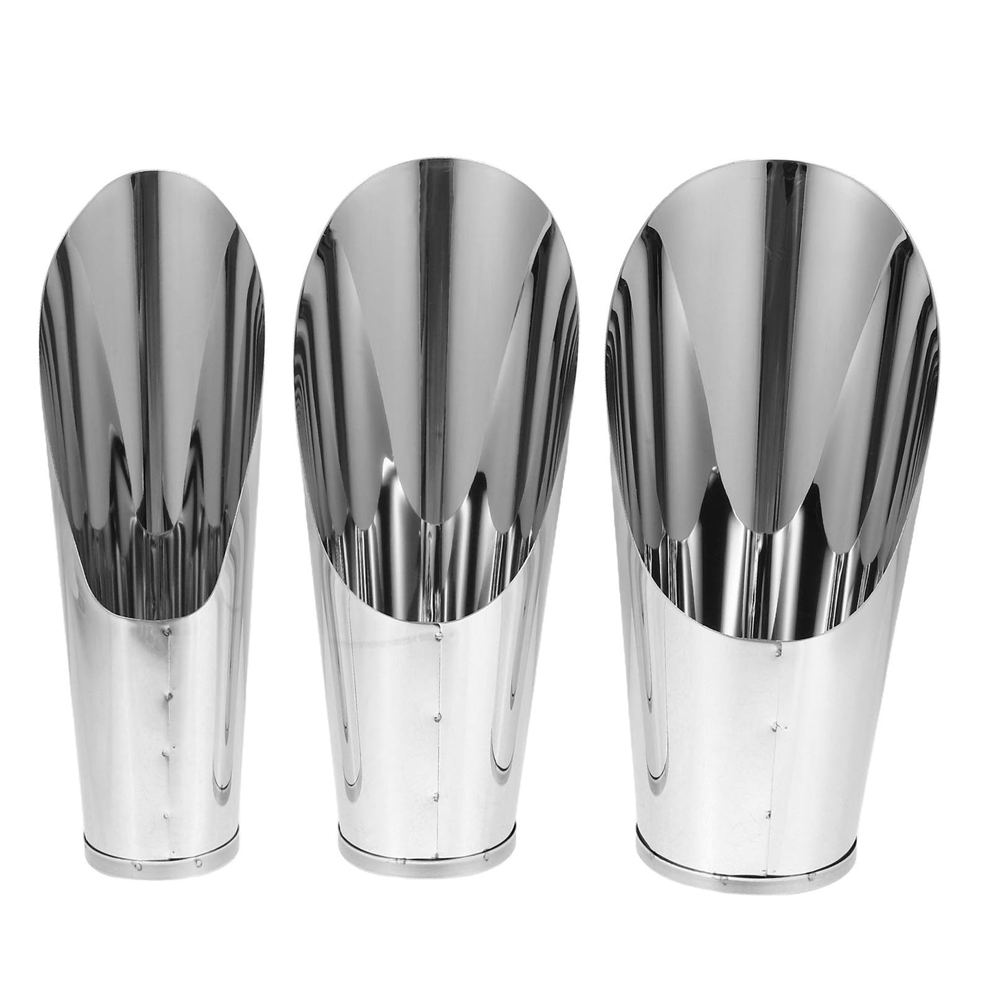 OATIPHO 3pcs Stainless Steel Soil Scoop Set Garden Bucket Shovels for Bonsai Succulents Planting Gardening Hand Tools with Large Medium Small Cups