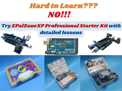 ePalZoneXP Mega 2560 Starter Kit, Compatible with Arduino, Electronics Learning Kit, the Most Detailed Explained 50+ Lessons, Plus 40+ Background Knowledge Articles (Ultimate Kit)
