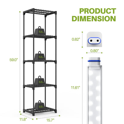 Inzlume Indoor Greenhouse with Grow Light, Mini Greenhouse with 4 Pack 36W Grow Lights for Indoor Plant, Seed Start, Seedling, Seed Trays, 11.8" W x 15.7" L x 59" H