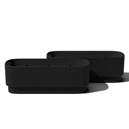 Veradek Demi Series Long Planter for Porch, Patio, Backyard | Durable Plastic-Stone Composite Material | Modern Décor for Shrubs, Flowers