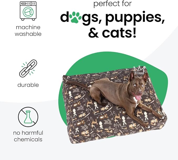Molly Mutt Medium to Large Dog Bed Cover - Gorgeous Beasts Print - Measures 27”X36”X5’’ - 100% Cotton - Durable - Breathable - Sustainable - Machine Washable Dog Bed Cover (Dd72b)