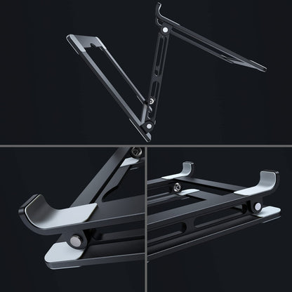 VIGLT Laptop Stand for Desk, Adjustable Laptop Stand Holder Portable Laptop Riser with Multi-Angle Height Adjustable Computer Stand for MacBook Air/Pro and More Notebooks 10-17.3"-Black
