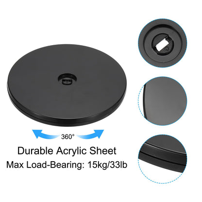 PATIKIL 6 Inch Heavy Rotating Swivel Stand, 2Pcs 360 Rotation Lazy Susan Turntable with Steel Ball Bearings for Model Base Rotating Plants TV Computers Monitors, Black