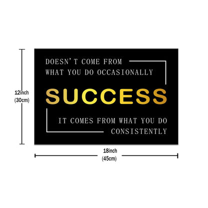 Inspirational Wall Art Home Decor Motivational Success Quotes Canvas Print Positive Affirmation Picture Poster Artwork for Modern Bedroom Living Room Gym Wooden Framed Ready to Hang [12''Wx 18''H]