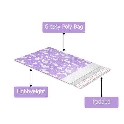 Pro Supply Global Purple Mermaids Self-Seal Bubble Mailers Padded - 6"x9" (20 Pieces) - A Colorful Shipping Envelopes Bags for Small Items Packaging, Mailing, Gifts, Documents, Crafts and Accessories.