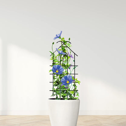 ARIFARO 24" Metal Garden Trellis for Climbing Plants, 4 Pack Plant Trellis for Potted Plants, Indoor Outdoor Black Trellis for Vines, Flowers, House Plants, 10" Wide