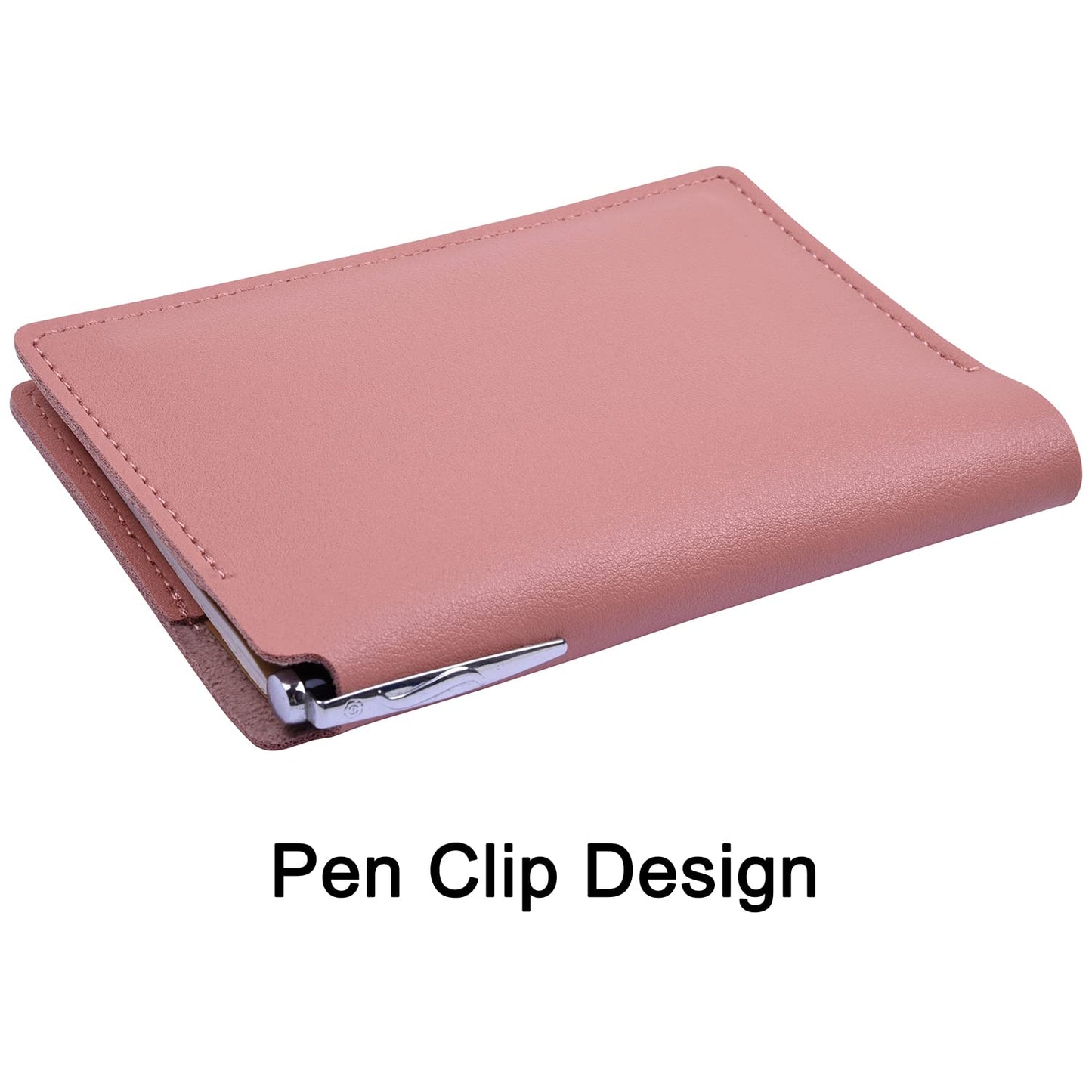 Wisdompro Journal Cover, 2 Pack PU Leather Notebook Cover for Field Notes,or other 3.5" x 5.5" Pocket Notebooks - Pink