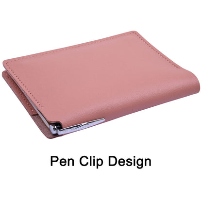 Wisdompro Journal Cover, 2 Pack PU Leather Notebook Cover for Field Notes,or other 3.5" x 5.5" Pocket Notebooks - Pink