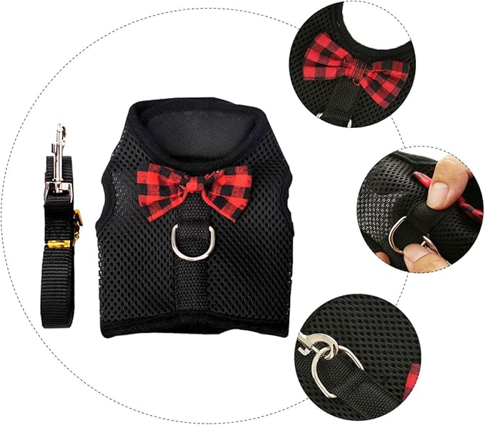 Pet Vest Harness Breathable Mesh Vest Type Chest Strap Medium Size 30-34cm for Rabbits Guinea Pigs Squirrels Small Pets Walking Training