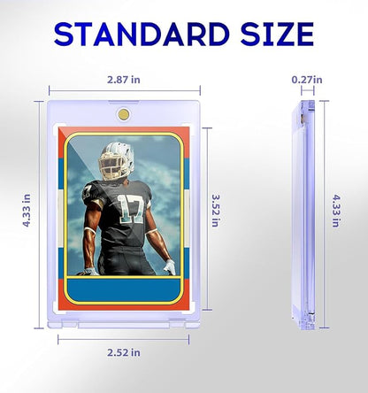 Basthalan 25ct Magnetic Card Holder, 35pt One Touch Card Holder, U-V Protectors Hard Plastic for Trading Cards, Magnet Case, Sports, Game, Football, Baseball Cards Holders