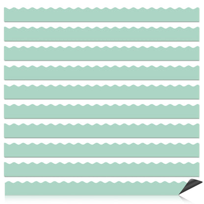 30 Pcs Magnetic Borders for Classroom Whiteboard - Mint Green Magnetic Bulletin Board Border Set - Scalloped Chalkboard Border Strips for Teachers, Parents, DIY Home,School & Office Decoration