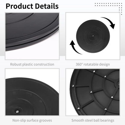 2 Pcs Lazy Susans, 16" Turntable Rotating Swivel Stands with Steel Ball Bearings, Heavy Duty Plastic Swivel Bases, Double-Sided Rotating Flat Stands for Arts, Monitor, Crafts, TV