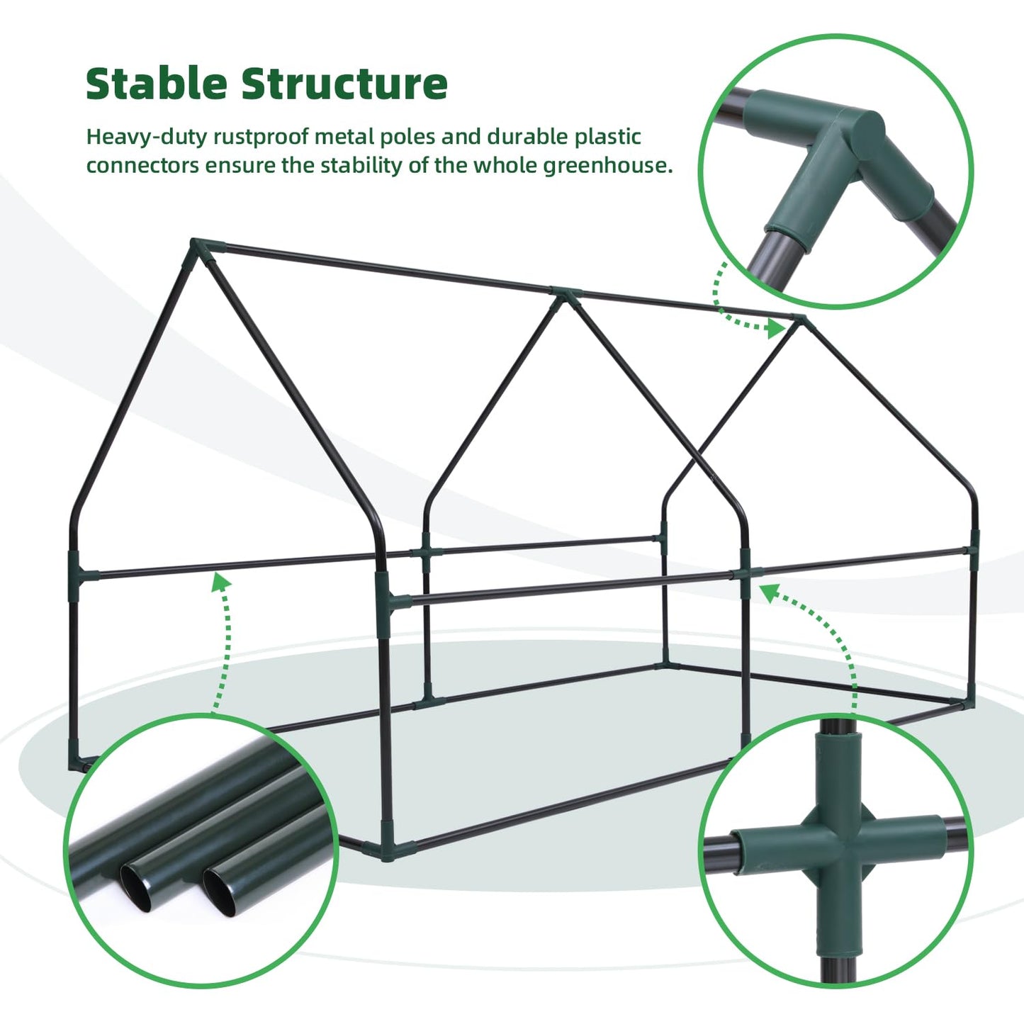 Ohuhu Portable Mini Greenhouse, 71"x36"x36" Greenhouses for Outdoors with Dual Large Zipper Doors & Ground Stakes, Waterproof & UV Protected Plastic Green House for Outside Garden Patio Transparent
