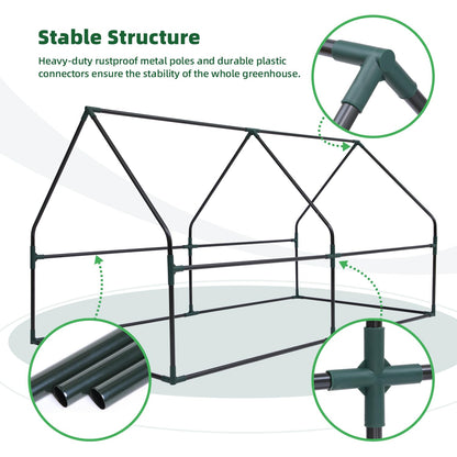 Ohuhu Portable Mini Greenhouse, 71"x36"x36" Greenhouses for Outdoors with Dual Large Zipper Doors & Ground Stakes, Waterproof & UV Protected Plastic Green House for Outside Garden Patio Transparent