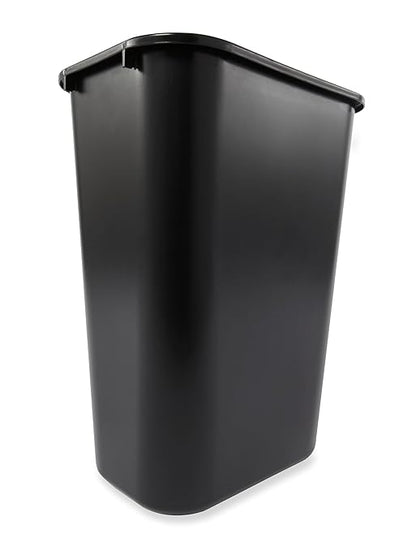 Rubbermaid Commercial Wastebasket Trash Container, 41QT/10.25 GAL, Plastic, Black, Stackable Trash Can for Bedroom/Bathroom/Office, Fits Under Desk/Sink/Cabinet
