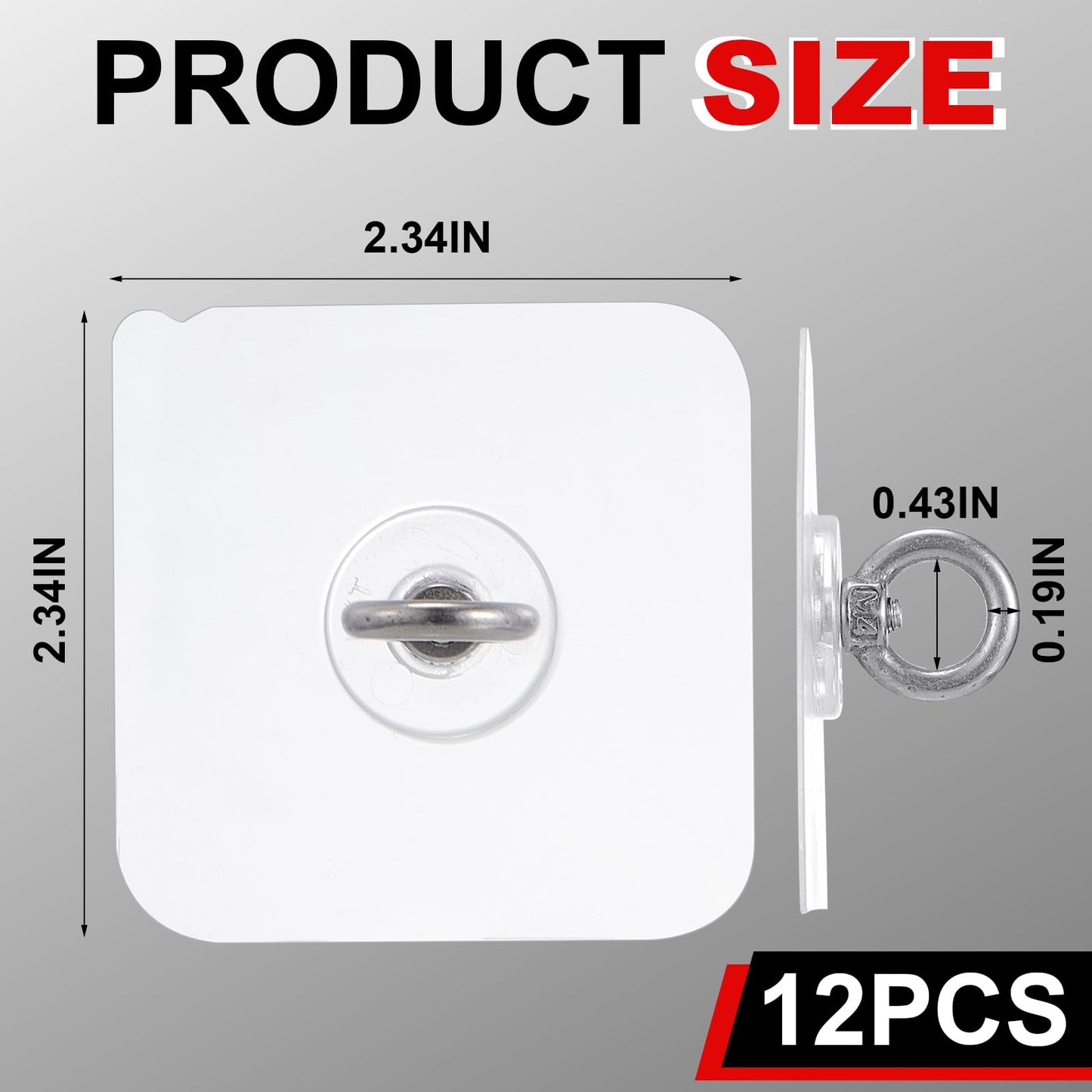 Beeveer 12 Pcs Heavy Duty Adhesive Ceiling Hooks Ceiling Wall Hooks Hangers Without Nails Practical Stainless Steel Waterproof for Indoor Outdoor Home Office Kitchen Hanging Plant