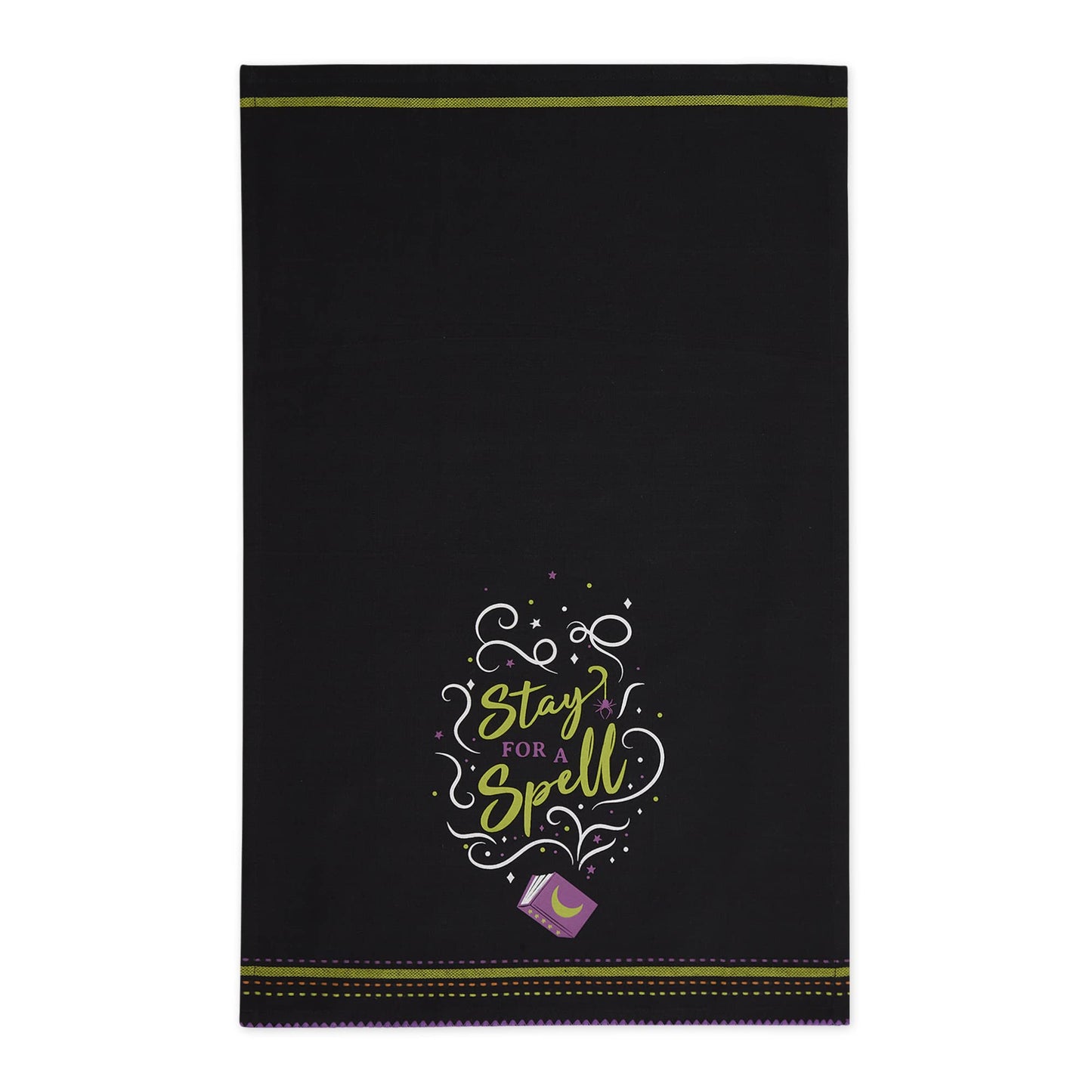 DII Witchful Thinking Collection Halloween Kitchen Décor, Dish Towel Set, 18x28, Stay for a Spell, 3 Piece