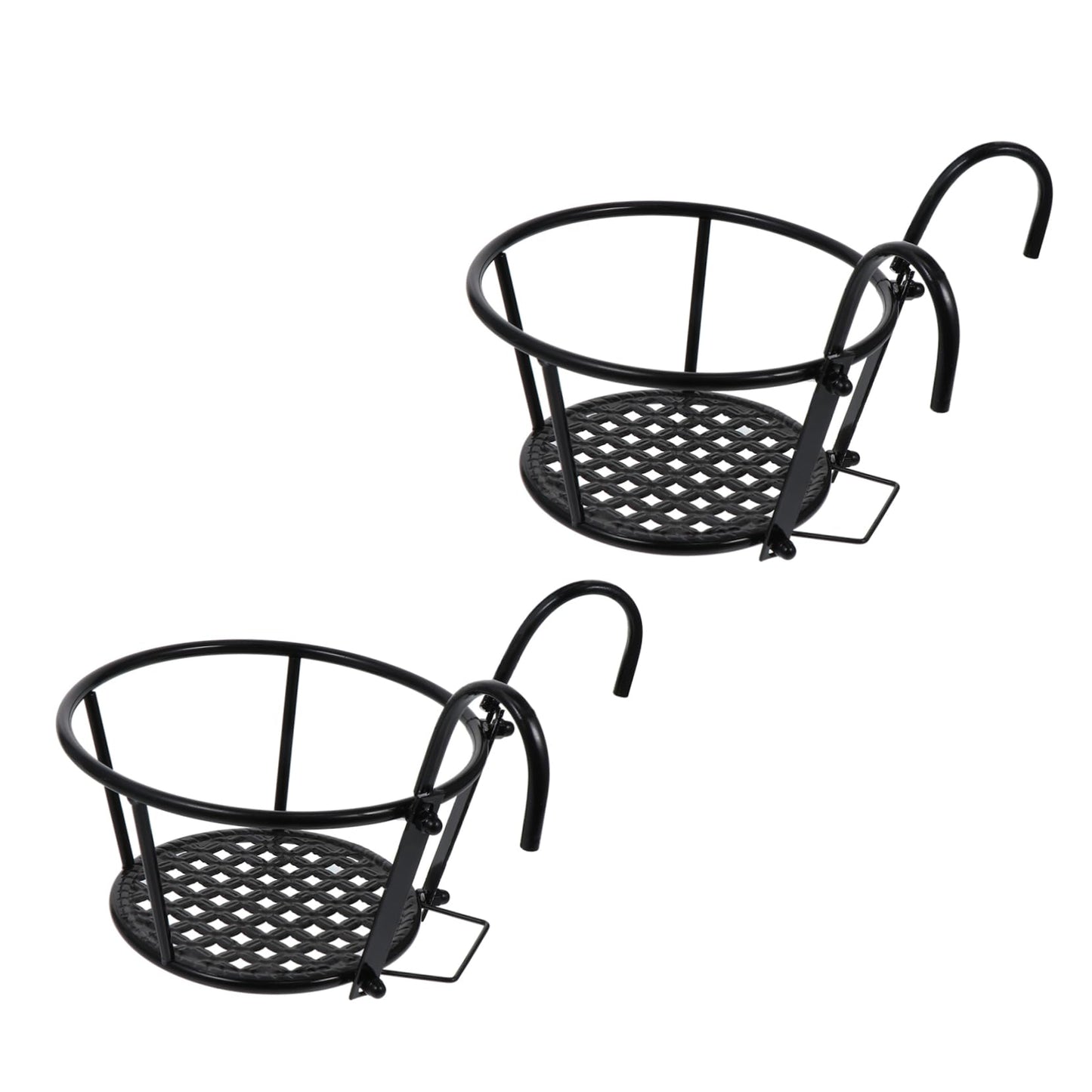 PRETYZOOM 2pcs Hanging Balcony Plant Rack Iron Flowerpot Holder Sturdy Succulent Stand for Outdoor Indoor Garden Patio Decoration