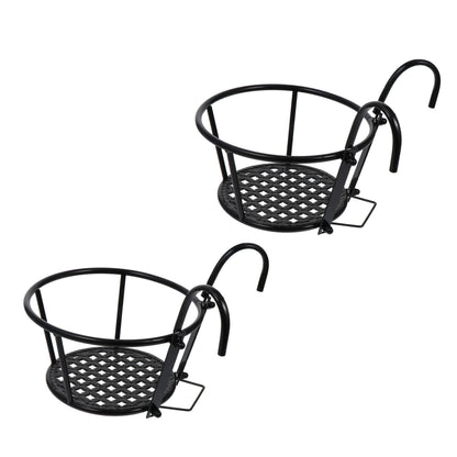 PRETYZOOM 2pcs Hanging Balcony Plant Rack Iron Flowerpot Holder Sturdy Succulent Stand for Outdoor Indoor Garden Patio Decoration