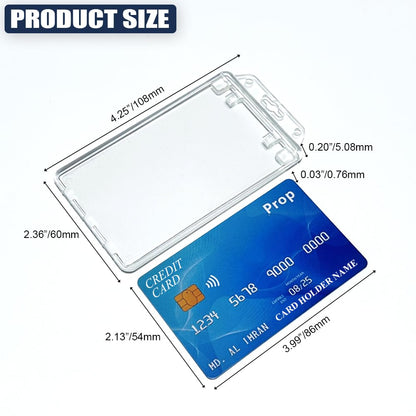 Bulk 50 Pack Permanent Locking Hard Plastic ID Badge Holder-Vertical Clear Heavy Duty Protector Secure Case Holder for Passes Access Office Student IDs Proximity RFID One or Two I'd Cards by BETOOM